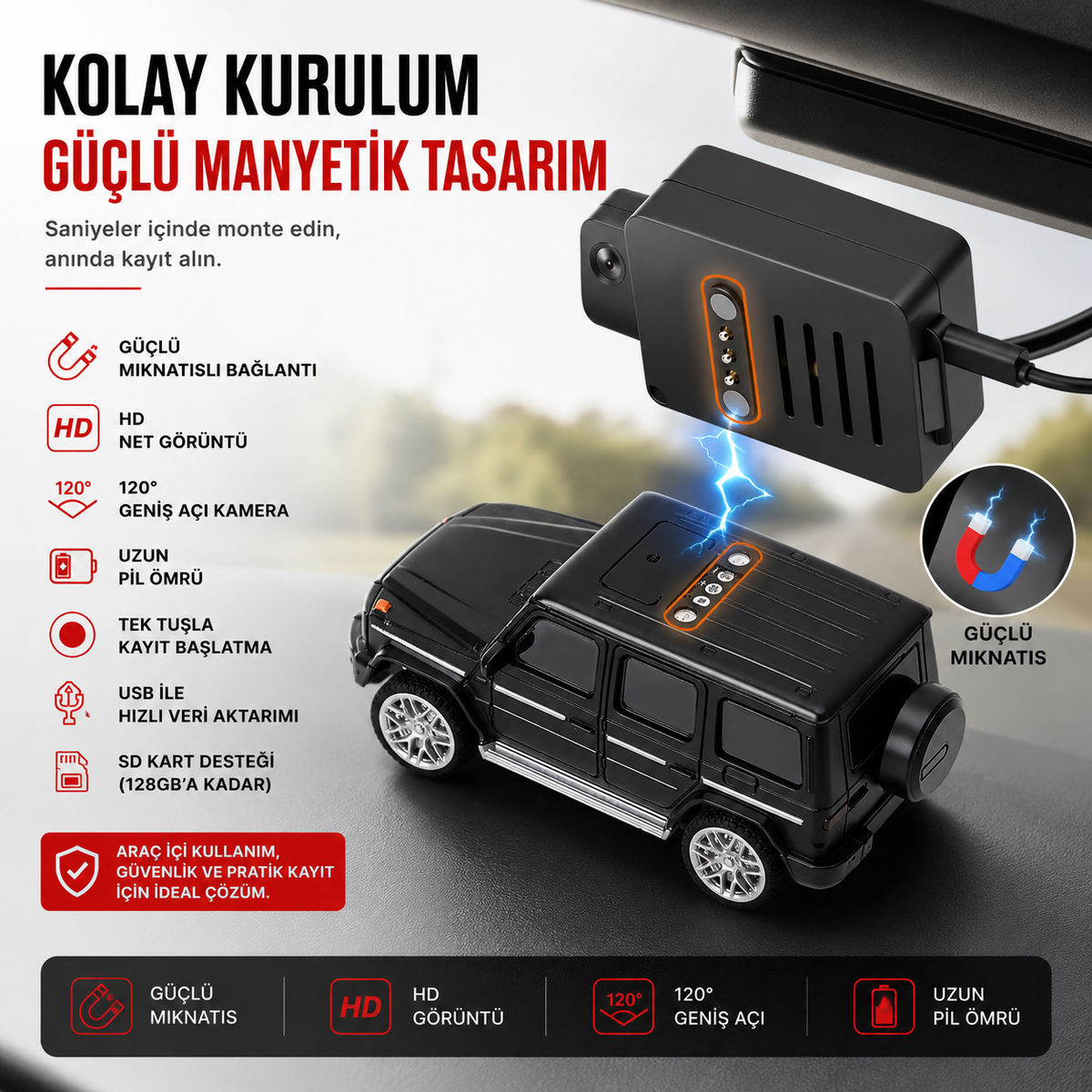 RC kameralı Telefon Kontrollü Mercedes Araba