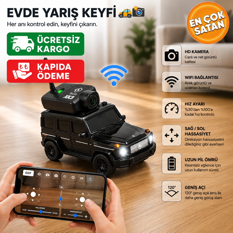 RC kameralı Telefon Kontrollü Mercedes Araba